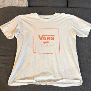 Vans Cream Tee with Orange Graphic